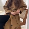 Double-sided Cashmere Coat Women's Loose Knee-length Stand Collar