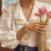 New French Style Retro Design Niche Bubble Sleeve Elegant Top
