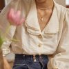 New French Style Retro Design Niche Bubble Sleeve Elegant Top