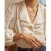New French Style Retro Design Niche Bubble Sleeve Elegant Top