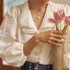 New French Style Retro Design Niche Bubble Sleeve Elegant Top