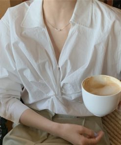 French Lapel Loose Temperament Women's Long-sleeved Shirt