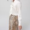 Mulberry Silk Bottoming V-neck Bow Large Ribbon Women's Shirt