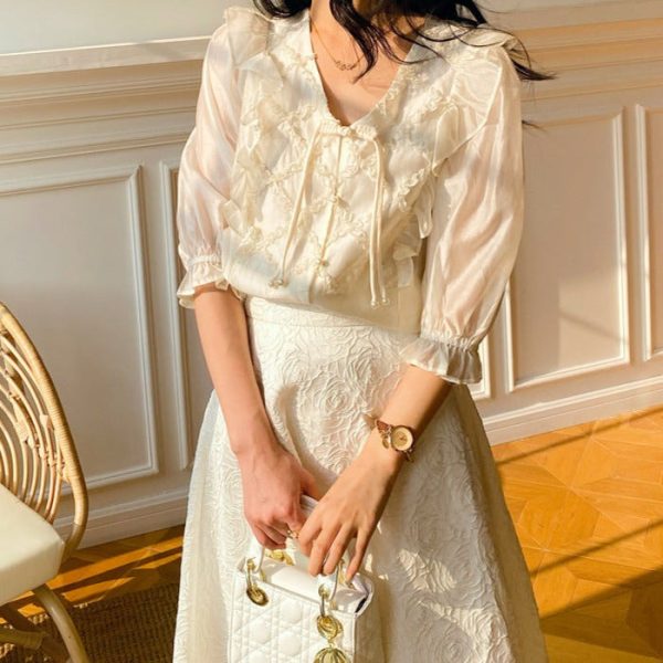 47769187-3173-4361-b8d6-39f544f48182 Artistic Women's Clothes Tencel Embroidered Shirt Women's Thin