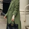 Avocado Green Woolen Coat French High Sense