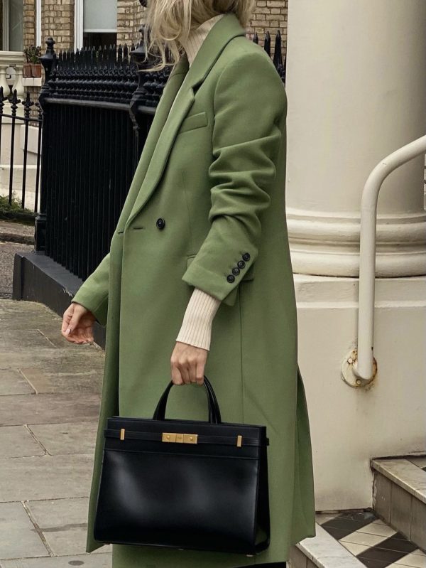 4fe6b0ee-8cc1-4ef5-b53a-d80cc54c8fa7 Avocado Green Woolen Coat French High Sense