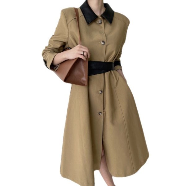 52aaee83-df9d-4f58-abd6-ef8e071f9ef5 Retro Patchwork Trench Coat And Overcoat Coat