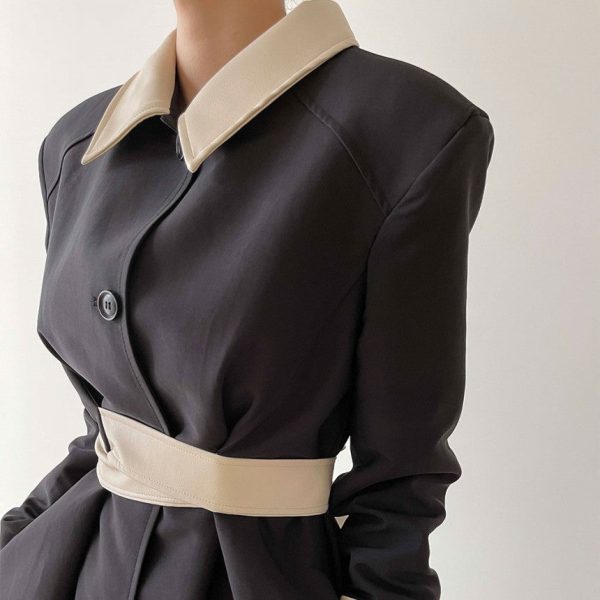 76078e03-558c-4c08-8a6a-815ca1bd1a05 Retro Patchwork Trench Coat And Overcoat Coat