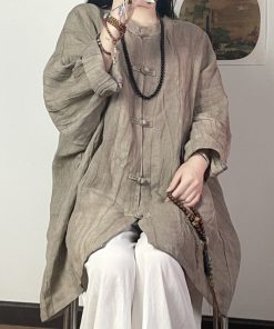 Women's Loose Fitting Chinese Style Cool Feeling Shirt