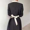 Retro Patchwork Trench Coat And Overcoat Coat