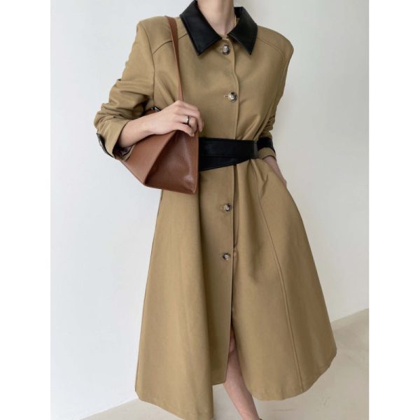 98c8ee24-1ea9-4c07-97ed-bb457c337c03 Retro Patchwork Trench Coat And Overcoat Coat