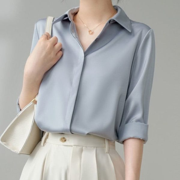 Women's Checkered Vintage Satin Shirt