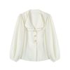 New French Style Retro Design Niche Bubble Sleeve Elegant Top
