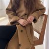 Double-sided Cashmere Coat Women's Loose Knee-length Stand Collar