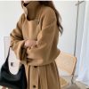 Double-sided Cashmere Coat Women's Loose Knee-length Stand Collar