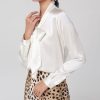 Mulberry Silk Bottoming V-neck Bow Large Ribbon Women's Shirt