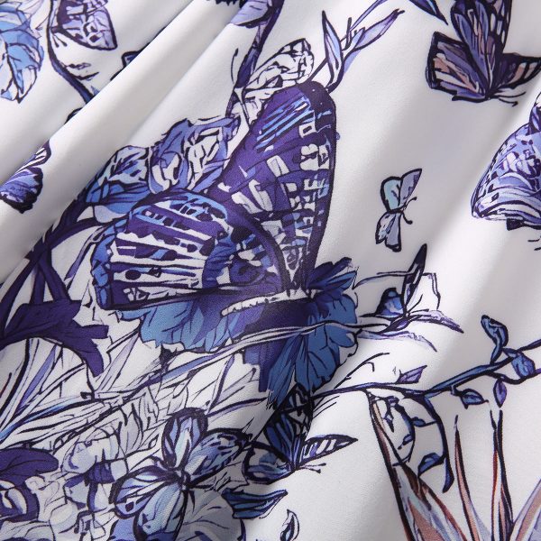 O1CN01Zc8pQF1pBWoSj3cya__2460145322-0-cib Four-sided Elastic Flower Butterfly Print Dress