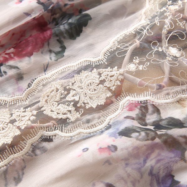 O1CN01sRgTcq1pBWYkfSSPX__2460145322-0-cib See-through Back Strap Chiffon Printed V-neck Long-sleeve Dress