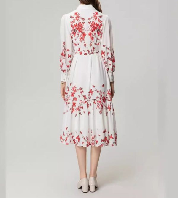 O1CN01uiFHiW1pBWo1SolzI__2460145322-0-cib Heavy Industry Beads Printed Flowers On Chest Lace-up Long Sleeve Dress